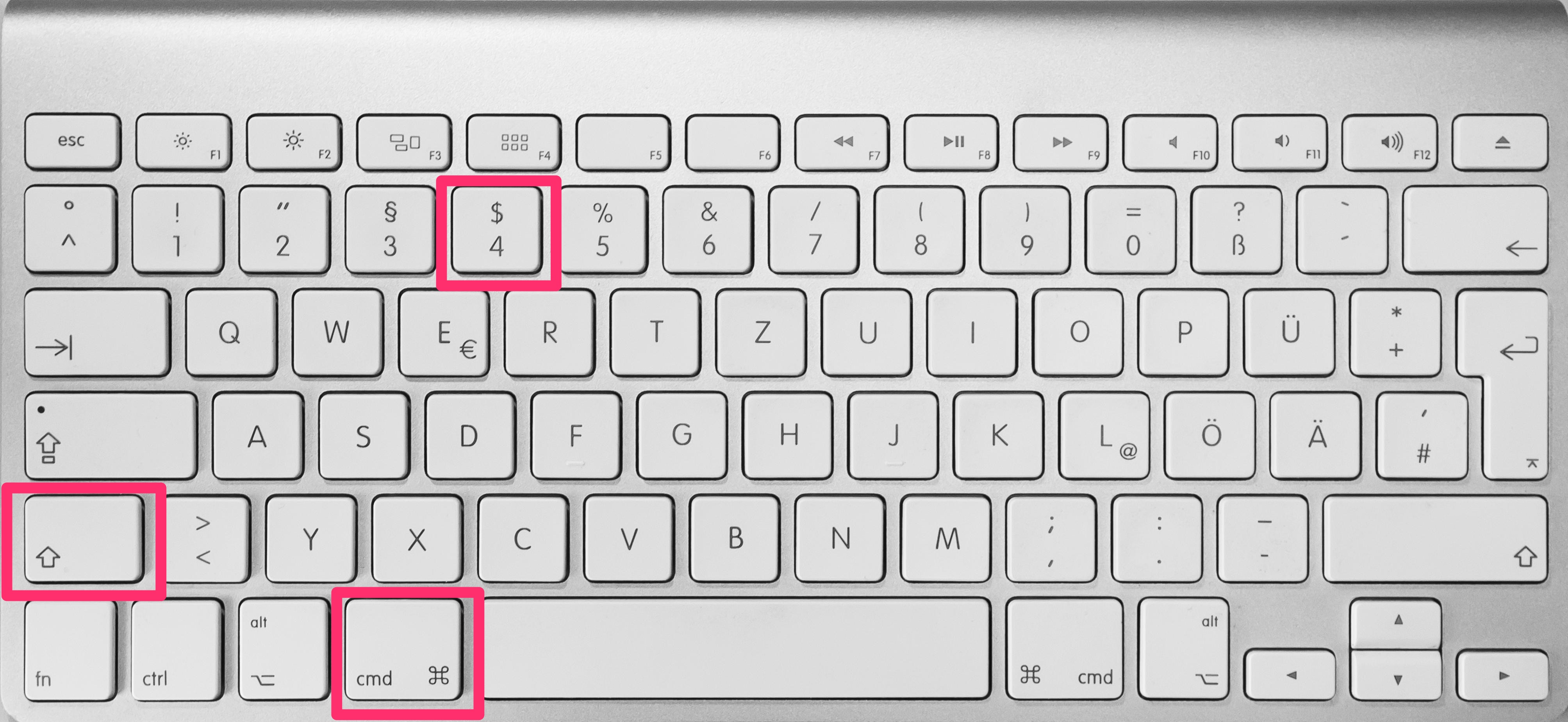 kayboard shortcuts for screenshot on mac